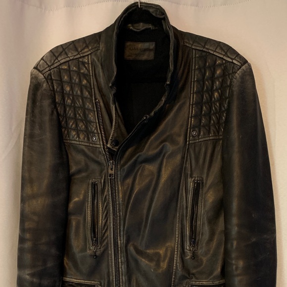 Allsaints Men’s Leather Conroy Jacket, Medium - Picture 2 of 4